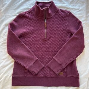 L.L. Bean Women's Quilted Half-Zip Sweater - Plum